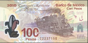 Банкнота Мексика 100 песо 2007 года. P.128 UNC "A-C" - Банкнота Мексика 100 песо 2007 года. P.128 UNC "A-C"