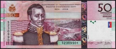 Банкнота Гаити 50 гурд 2014 года. P.274е - UNC - Банкнота Гаити 50 гурд 2014 года. P.274е - UNC