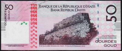 Банкнота Гаити 50 гурд 2014 года. P.274е - UNC - Банкнота Гаити 50 гурд 2014 года. P.274е - UNC