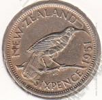  5-129	Новая Зеландия 6 пенсов 1951г. КМ # 16 медно-никелевая 2,83гр. 19,3мм