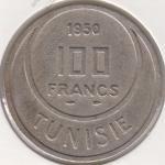 25-3 Тунис 100 франков 1950г.