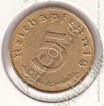 19-154 Германия 5 рейхспфеннигов 1937г. КМ # 91 А алюминий-бронза 2,44гр. 18,1мм
