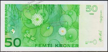 Банкнота Норвегия 50 крон 1996 года. P.46a(1) - UNC - Банкнота Норвегия 50 крон 1996 года. P.46a(1) - UNC