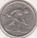 5-127 Люксембург 1 франк 1924г. KM# 35 никель 5,1гр 23,0мм