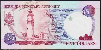 Бермуды 5 долларов 1992г. P.41а - UNC - Бермуды 5 долларов 1992г. P.41а - UNC