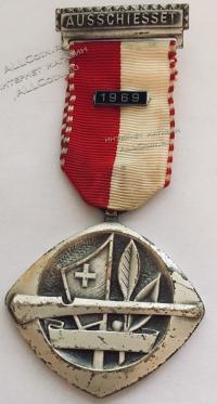 #245 Швейцария спорт Медаль Знаки. Медаль стрелкового фестиваля. 1969 год.