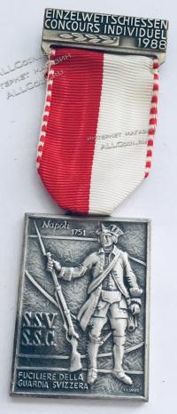 #486 Швейцария спорт Медаль Знаки. Индивидуальный конкурс. 1988 год.