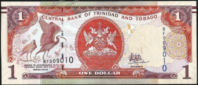 Банкнота Тринидад и Тобаго 1 доллар 2006 (2018 года.) P.46с - UNC - Банкнота Тринидад и Тобаго 1 доллар 2006 (2018 года.) P.46с - UNC