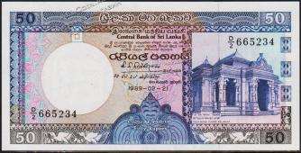 Шри-Ланка 50 рупий 1989г. P.98в - UNC - Шри-Ланка 50 рупий 1989г. P.98в - UNC