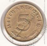 19-153 Германия 5 рейхспфеннигов 1939г. КМ # 91 А алюминий-бронза 2,44гр. 18,1мм