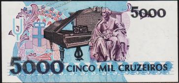 Банкнота Бразилия 5000 крузейро 1990 года. P.232а - UNC - Банкнота Бразилия 5000 крузейро 1990 года. P.232а - UNC