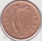 1-102 Ирландия 1/2 пенни 1942г. KM# 10 бронза 5,67гр 25,5мм - 1-102 Ирландия 1/2 пенни 1942г. KM# 10 бронза 5,67гр 25,5мм