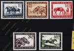 Австрия 5 марок п/с 1946г. №648-52** Фауна. Лошади.