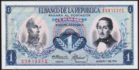 Банкнота Колумбия 1 песо 1974 года. P.404е(6) - UNC