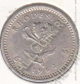 27-72 Родезия  6 пенсов=5 центов 1964г. КМ# 1 медно-никелевая 19,5мм - 27-72 Родезия  6 пенсов=5 центов 1964г. КМ# 1 медно-никелевая 19,5мм