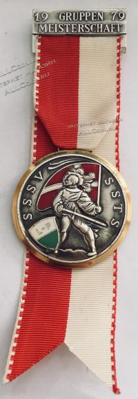 #418 Швейцария спорт Медаль Знаки. Групповой чемпионат в округе Во. 1979 год.  