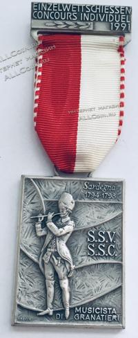 #487 Швейцария спорт Медаль Знаки. Индивидуальный конкурс. 1991 год.