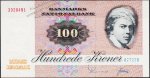 Банкнота Дания 100 крон 1972 года. P.51а(А2) - UNC
