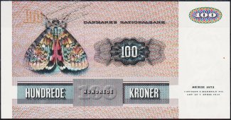 Банкнота Дания 100 крон 1972 года. P.51а(А2) - UNC - Банкнота Дания 100 крон 1972 года. P.51а(А2) - UNC