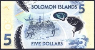 Банкнота Соломоновы острова 5 долларов 2019 года. P.NEW - UNC - Банкнота Соломоновы острова 5 долларов 2019 года. P.NEW - UNC
