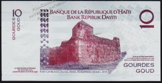Банкнота Гаити 10 гурд 2004 года. P.272a - UNC  - Банкнота Гаити 10 гурд 2004 года. P.272a - UNC 