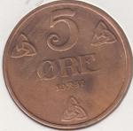 23-107 Норвегия 5 эре 1937г. бронза