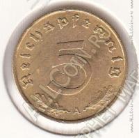 19-152 Германия 5 рейхспфеннигов 1938г. КМ # 91 А алюминий-бронза 2,44гр. 18,1мм