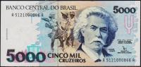Бразилия 5000 крузейро 1992г. P.232в - UNC