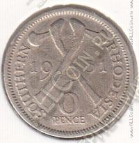 25-32 Южная Родезия 6 пенсов 1951г. КМ # 21 медно-никелевая 2,83гр.19,41мм 