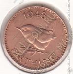 31-27 Великобритания 1 фартинг 1948г. КМ # 843 бронза 2,8гр. 20мм