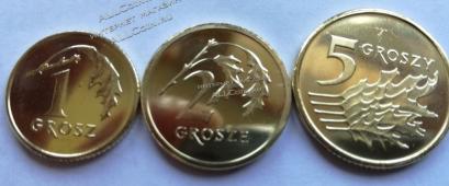 Польша набор 3 монеты 1,2,5 грошей 2017г. UNC (арт147) - Польша набор 3 монеты 1,2,5 грошей 2017г. UNC (арт147)