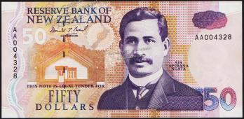 Новая Зеландия 50 долларов 1992г. P.180а - UNC - Новая Зеландия 50 долларов 1992г. P.180а - UNC