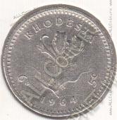 27-73 Родезия  6 пенсов=5 центов 1964г. КМ# 1 медно-никелевая 19,5мм - 27-73 Родезия  6 пенсов=5 центов 1964г. КМ# 1 медно-никелевая 19,5мм