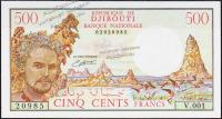 Банкнота Джибути 500 франков 1988 года. P.36в - UNC