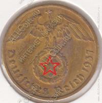 3-95 Германия 10 рейхспфеннигов 1937F г. KM# 92 бронза-алюминий 4,0гр 21,0мм