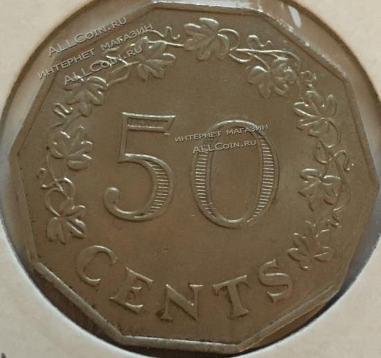 #22-45 Мальта  50 центов 1972г. Медь Никель.XF+ 