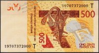 Банкнота Того 500 франков 2012 (2019) года. P.819Th - UNC