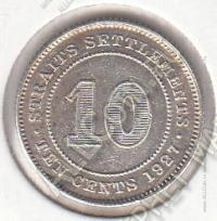 4-34 Стрейтс Сеттлементс 10 центов 1927г. КМ#29в 