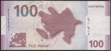 Банкнота Азербайджан 100 манат 2005 года. P.30 UNC "A" - Банкнота Азербайджан 100 манат 2005 года. P.30 UNC "A"
