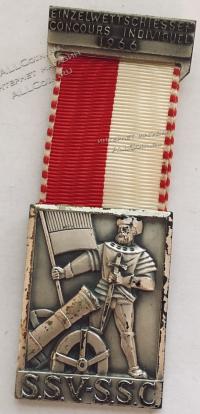 #249 Швейцария спорт Медаль Знаки. Индивидуальный конкурс стрелков. 1966 год.   