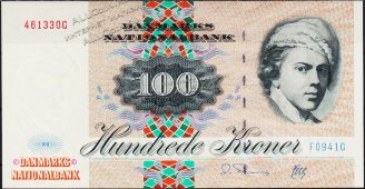 Банкнота Дания 100 крон 1994 года. P.54а(F0) - UNC - Банкнота Дания 100 крон 1994 года. P.54а(F0) - UNC