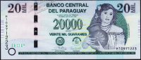 Банкнота Парагвай 20000 гуарани 2017 года. P.NEW - UNC