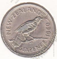  5-133	Новая Зеландия 6 пенсов 1960г. КМ # 26,2 медно-никелевая 2,83гр. 19,3мм
