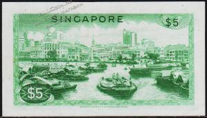 Сингапур 5 долларов 1967г. P.2а - XF+ - Сингапур 5 долларов 1967г. P.2а - XF+