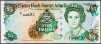 Каймановы острова 5 долларов 2001г. P.27 UNC
