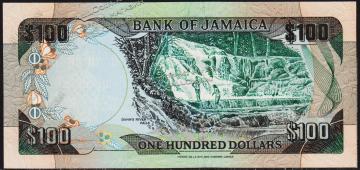 Ямайка 100 долларов 1993г. P.75с - UNC - Ямайка 100 долларов 1993г. P.75с - UNC