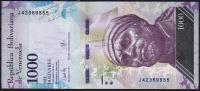 Банкнота Венесуэла 1000 боливаров 23.03.2017 года. P.95в - UNC