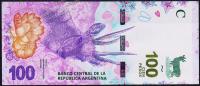 Банкнота Аргентина 100 песо 2018 года. P.NEW - UNC "А" 