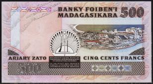 Мадагаскар 500 фр. (100 ариари) 1988-93г. P.71в - UNC - Мадагаскар 500 фр. (100 ариари) 1988-93г. P.71в - UNC