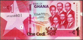Банкнота Гана 1 седи 2019 года. P.NEW - UNC - Банкнота Гана 1 седи 2019 года. P.NEW - UNC